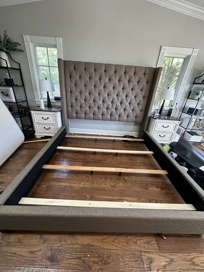 King bed frame before