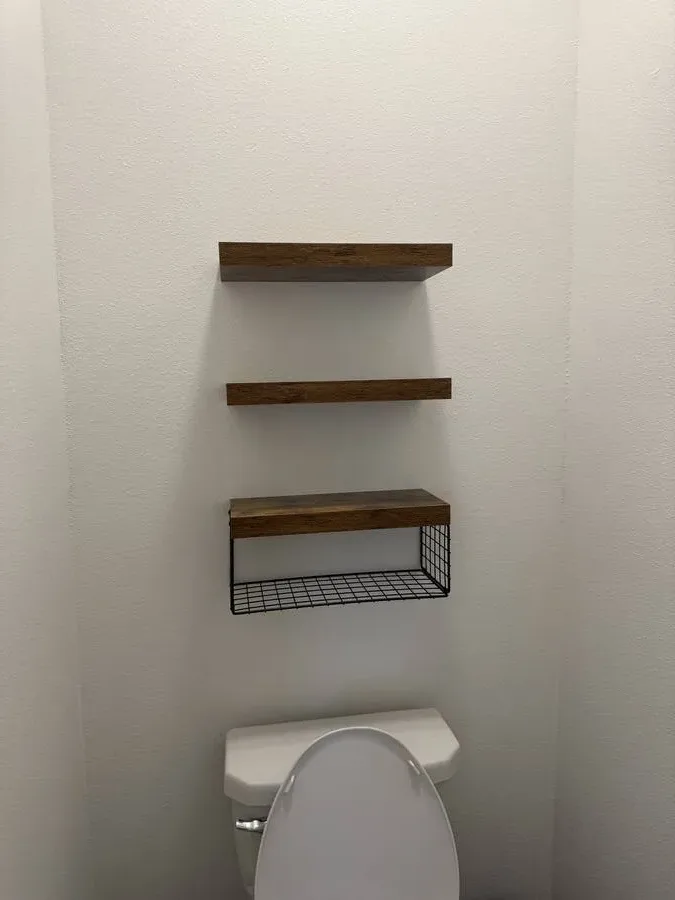 Rustic floating shelves