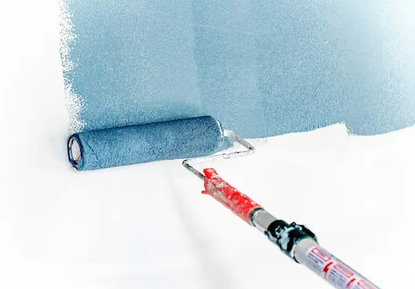 Interior wall painting with roller